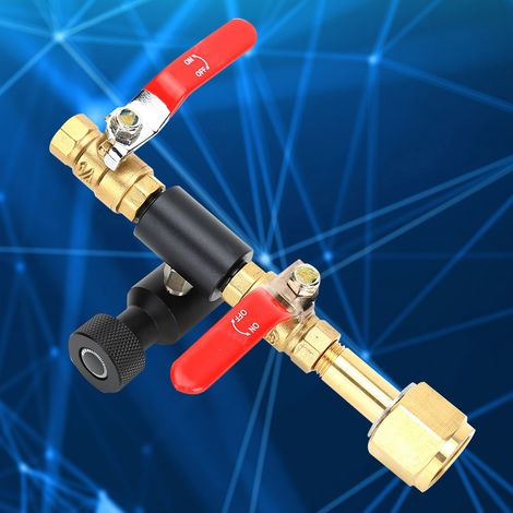 Adaptateur de remplissage de cartouche de CO2 Soda Stream, double valve CGA320, sans tuyau, noir ASA. (1/5)