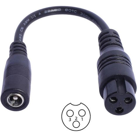 Câble adaptateur portable 5,5 x 2,1 mm femelle vers 8,0 x 1,6 mm / 5,5 x 2,5 mm mâle / C13 / M16 / 12 / XLR, compatible avec l'éclairage LED et les applications photovoltaïques. (1/5)
