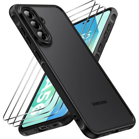 Coque Samsung Galaxy A56 5G avec 3 protections écran verre trempé, antichoc, dos mat translucide (1/5)