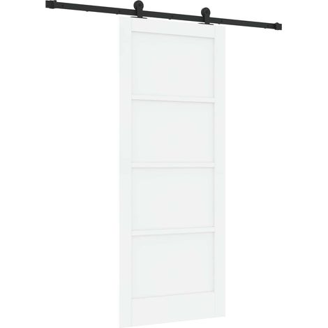 Maison Exclusive - Schiebetür Weiß und Schwarz 83 x 202 cm Massiv