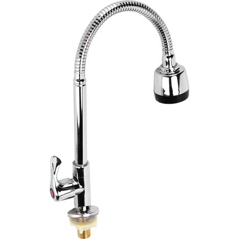 G1/2 robinet de cuisine orientable 360°, mitigeur d'évier rotatif en laiton, robinet vertical universel pour lavabo de cuisine, rotation multidirectionnelle. (1/5)