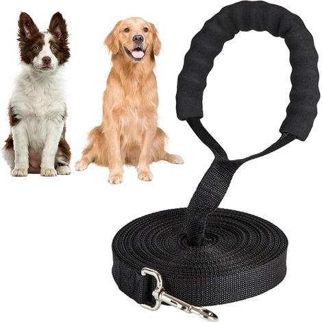 15 m lange Hundeleine aus Nylon, strapazierfähige Hundeleine mit gepolstertem Griff für kleine und große Hunde (1/5)