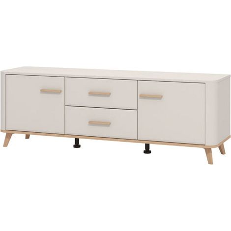 Mobile Porta tv Terento, 2 Cassetti, un Ripiano, 2 Ante, 154x40x52.5h cm Beige