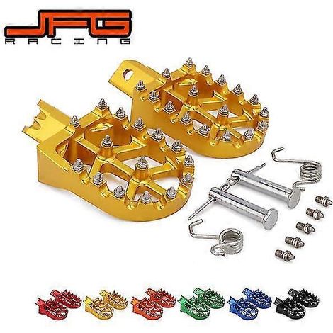 Universal-CNC-Fußrasten in verschiedenen Farben für Honda CRF, XR 50, 70, 110, M2R, SDG, DHZ, SSR, Kayo und Pit Bikes – Gold