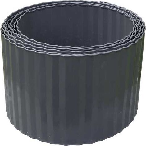 Wellstahl-Einfassung - 600 x H 14 cm - dunkelgrau NORTENE