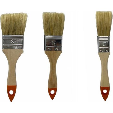 Kaela - Set 3 Pennelli Testa Piatta Pennello Per Pittura Vernice Varie Dimensioni 90307 - (1/5)