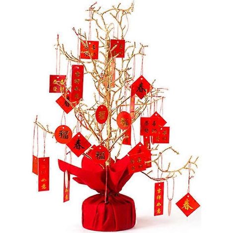 Ornement d'arbre à argent pour le Nouvel An, décoration créative de style chinois pour le festival 2022, ornement d'arbre à argent pour conférence d'affaires, jasmin d'hiver. (1/5)