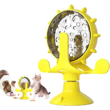 Moulin à Vent Jouet pour Chat, Chat Moulin à Vent Tourne, Jouet pour Chat Interactif Grande Roue, Jouet de Fuite de Nourriture Rotatif à 360 ° (1/5)