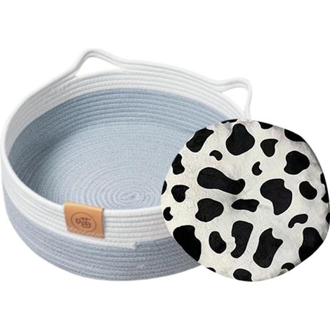 Panier pour Chats Corde De Coton Lavable Tressée avec Tapis (1/5)