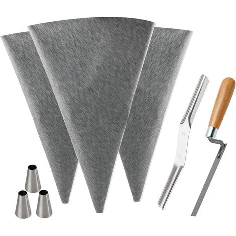 Sac à joints gris, cuir PU/inox, réutilisable pour carrelage (1/5)
