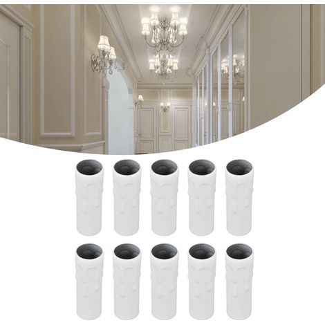 Douille E14, manchon pour lustre en cristal, tube en forme de larme, manchon pour tuyau d'eau, accessoires de luminaires, blanc (1/5)