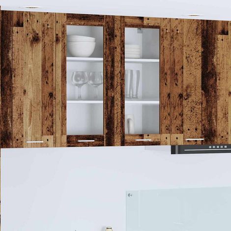 Hängeschrank mit Speicher Altholz 80 x 31 x 80 cm Holzwerkstoff