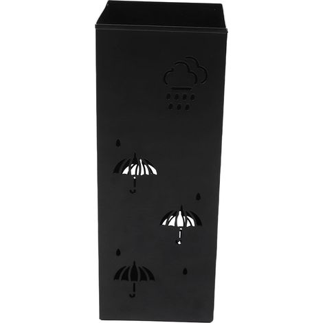 Porte-parapluies en métal polyvalent, design élégant creux, nuages de bon augure, boîte de rangement pour parapluies résistante à la rouille pour l'entrée, le bureau, la maison, noir (1/5)