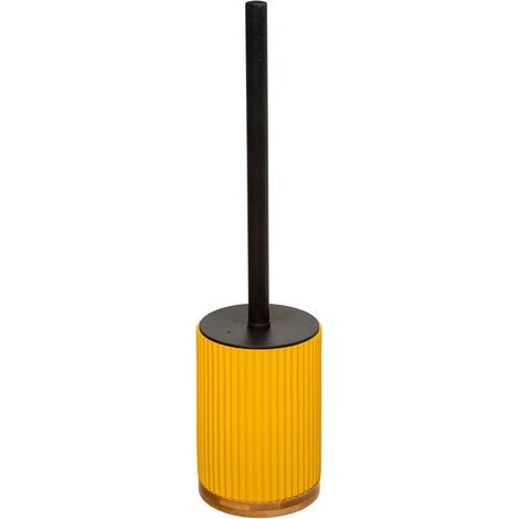 Brosse WC avec Support en résine Jaune Moutarde (1/3)