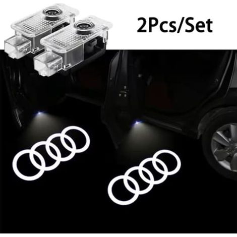 Lampe de bienvenue lumineuse LED HD sans fil pour portières de voiture, projecteur décoratif pour Audi Sline A1 A3 Q5 A4 B8 B7 A5 A6 C7 A7 A8 B9 B6 C6 Q2 Q3 C