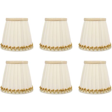 6 Pièces Petit Abat-jour Tissu Abat-jour Moderne Tissu Couvercle de Lampe Installation Facile pour Ampoule E14,A (1/5)