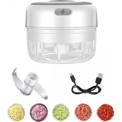 Hachoir Électrique - 100 ml - Sans Fil - Acier Inoxydable - BPA Gratuit (1/4)