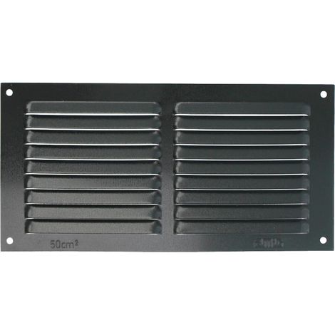 Grille Rectangulaire en Aluminium Grilles de Ventilation pour Sortie d'Air Idéale pour Plafond de Cuisine et Salle de Bain Dimensions 100 x 200 mm Couleur Noire (1/5)
