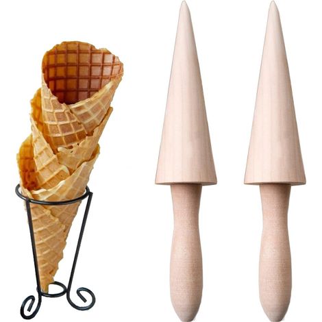 Waffeleisen mit Holzformen, selbstgemachte Waffelform, DIY-Eiswaffelform, Rollwaffelform, für selbstgemachte Waffeln (1/5)