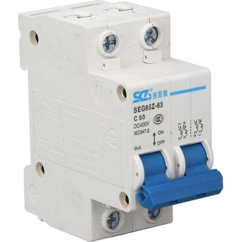 DC-Miniatur-Leistungsschalter 2P 6KA 400V Luftschalter für Solar-PV-Systemmodule Grid C50 50A