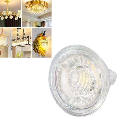 Spot LED 5W avec ampoule COB MR16 en verre, à intensité variable, idéal pour la maison, la chambre, la salle à manger, le salon, les vitrines, les halls d'exposition et l'éclairage d'ambiance. Lumière (1/5)