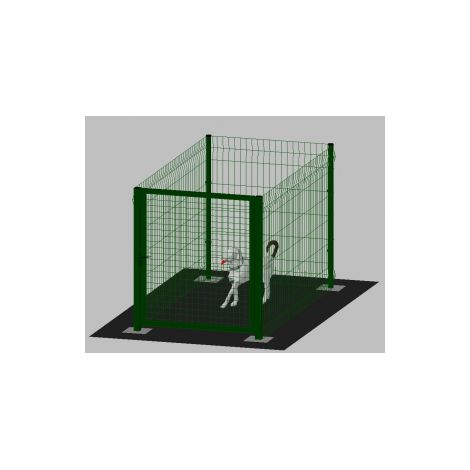 .Recinto-Box Modulare per Cani in Ferro Zincato e Verniciato Verde-con Pali a Tassellare - cm 200x100x142h (1/2)