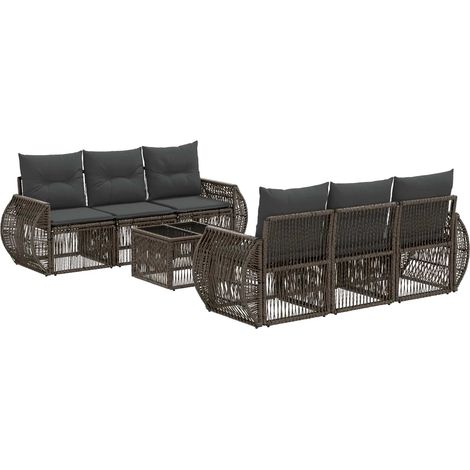 Gartensofa-set 7 stk. Grau Poly-Rattan vidaXL (1/5)
