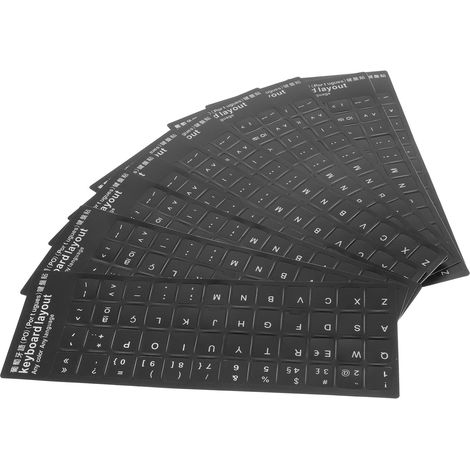 Autocollants Lettres Individuelles en PVC Blanc Lot de 10 Pièces, Protection Solide et pour Clavier D'ordinateur Portable Adaptées aux Étudiants (1/5)