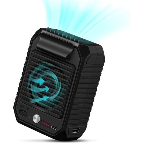 Ventilatore portatile con clip da vita - Batteria da 10000 mAh - Ventilatore personale a mani libere da cintura - Tre velocità del vento - Adatto per lavori all'aperto, agricoltura, escursionismo, cam