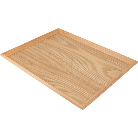 Multifunktionales rechteckiges Holztablett zum Servieren von Obst, Speisen, Pizza usw. im Freien, 36,5 x 27 cm (1/5)
