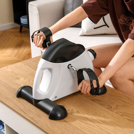 Mini Vélo D’exercice Machine Portable pour Pédaler avec Écran LCD Vélo sous Bureau pour Exercices de Pédalage Entraîneur de Pédales Blanc (1/3)