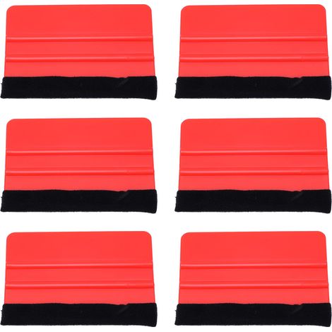 Lot de 10 raclettes en feutre professionnel anti-rayures pour vinyle, idéales pour la réparation de films vinyles, d'emballages et d'appareils électroniques (rouge). (1/5)