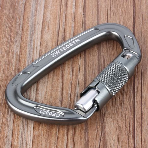 Mousqueton de sécurité en alliage d'aluminium 25 kN avec boucle en D pour l'escalade en extérieur (1/5)