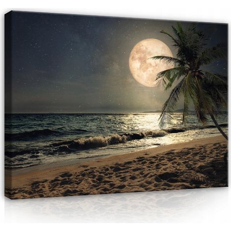 Peinture plage mer sur toile vue nature 120x80 (1/3)