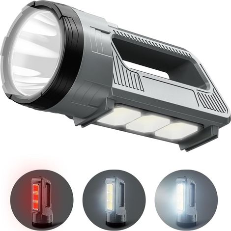 Lampe Torche LED Rechargeable Ultra Puissante 6000 Lumens,Lampe de Poche Extérieure avec 6 Modes,Étanche IPX4,USB - Idéale Camping,Maison,Urgence (1/5)