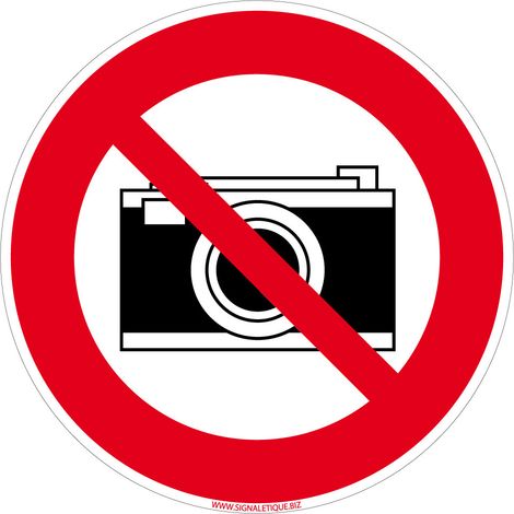 Panneau Appareil Photo Interdit. Signalisation Interdiction. - Aluminium 2 mm - Diamètre 350 mm (1/5)