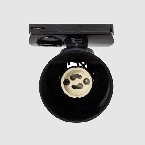 Spot à Douille sur Rail Monophasé Davos pour Ampoule LED GU10 AR111 Noir (1/3)