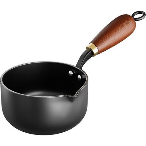 Uf poêle fonte huile Splashing pot Uncoated bois poignée Omelette moule mini Deepened beurre Melting chocolat (1/5)