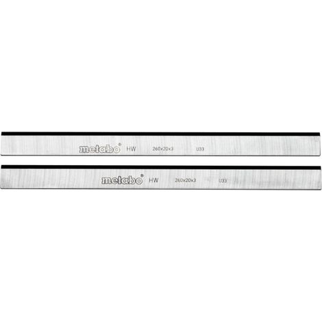 Couteau à raboter Metabo HM 260x20x3mm / 2 rainures de réglage HC 260 C/M/K 2 pièces