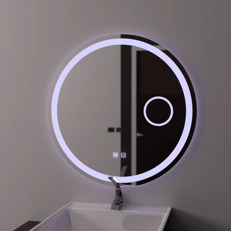 Miroir LED Rond 60cm Touch Luxor Systeme Desembuage Gradable (1/5)