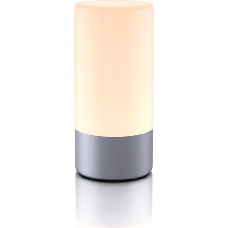 LED-Nachttischlampe, berührungsempfindliches Nachtlicht mit einstellbarer Helligkeit, warmweiß, 256 RGB-Farben, berührungsempfindliche Tischlampe, Leselampe fürs Schlafzimmer – Grau (1/5)