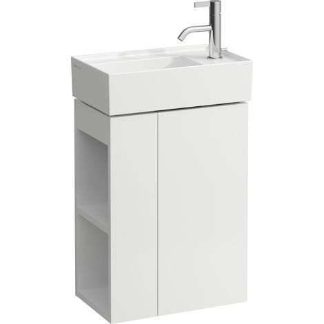 Meuble sous-vasque KARTELL 600x440x450mm 1 porte avec charnière, blanc mat (1/5)