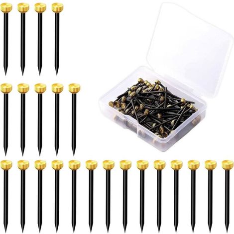 Pack of 50 brass hanging hooks for photo frames, display boards, and canvases (25 cm long) (1/5)