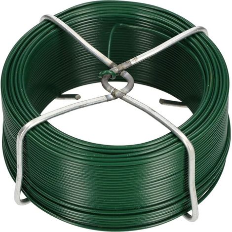 Fil de jardin - Diamètre : 2 mm - 50 m - Revêtement PVC - Fil de liaison pour plantes - Fil de bricolage - Fil de modelage - Vert (1/5)