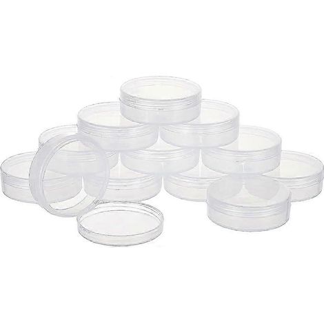 Lot de 20 boîtes de rangement cylindriques transparentes en polypropylène (PP) de 5 x 1,8 cm (2 x 0,7 pouce) avec couvercles à vis, idéales pour le rangement de perles, de fards à paupières et de bijo (1/5)