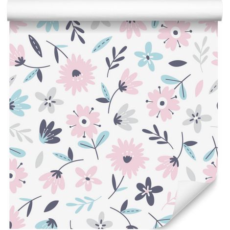 Papel pintado con delicadas flores para salón y dormitorio, 50x1000 cm. (1/5)