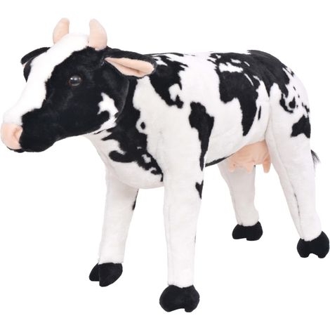 vidaXL Jouet en peluche Vache Noir et blanc XXL (1/5)