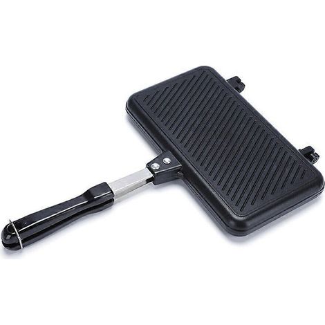 Poêle à sandwichs, grille-pains, poêle à frire portable en alliage d'aluminium facile à nettoyer, utilisable pour la cuisson chaude ( ) (1/5)