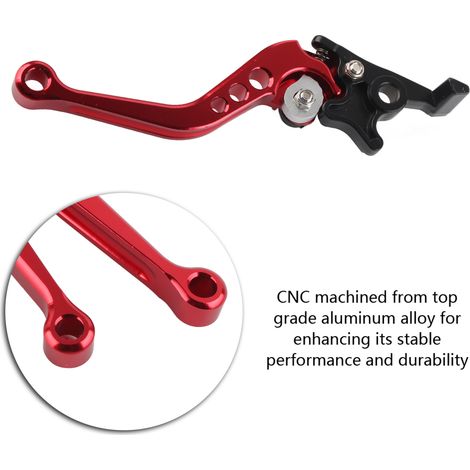 Paar CNC-gefräste Aluminium-Motorradkupplungs- und Bremshebel, rot, Lenkergriffe, Ersatzteilset (1/5)