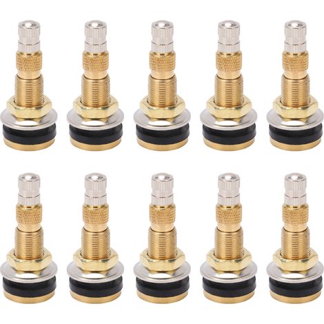 Eosnow 10 pcs Luftflüssigkeit Dubeless Reifenventilstamm Messing 1 7/8 Zoll TR618A für Traktor 0,625 Zoll Loch
